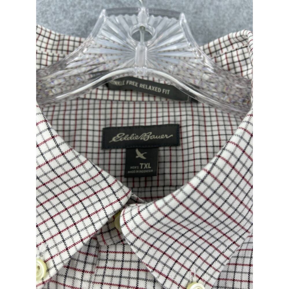 Eddie Bauer Shirt Men's XLT Checks Long Sleeve Button Down Preppy Wrinkle Free - Picture 4 of 9